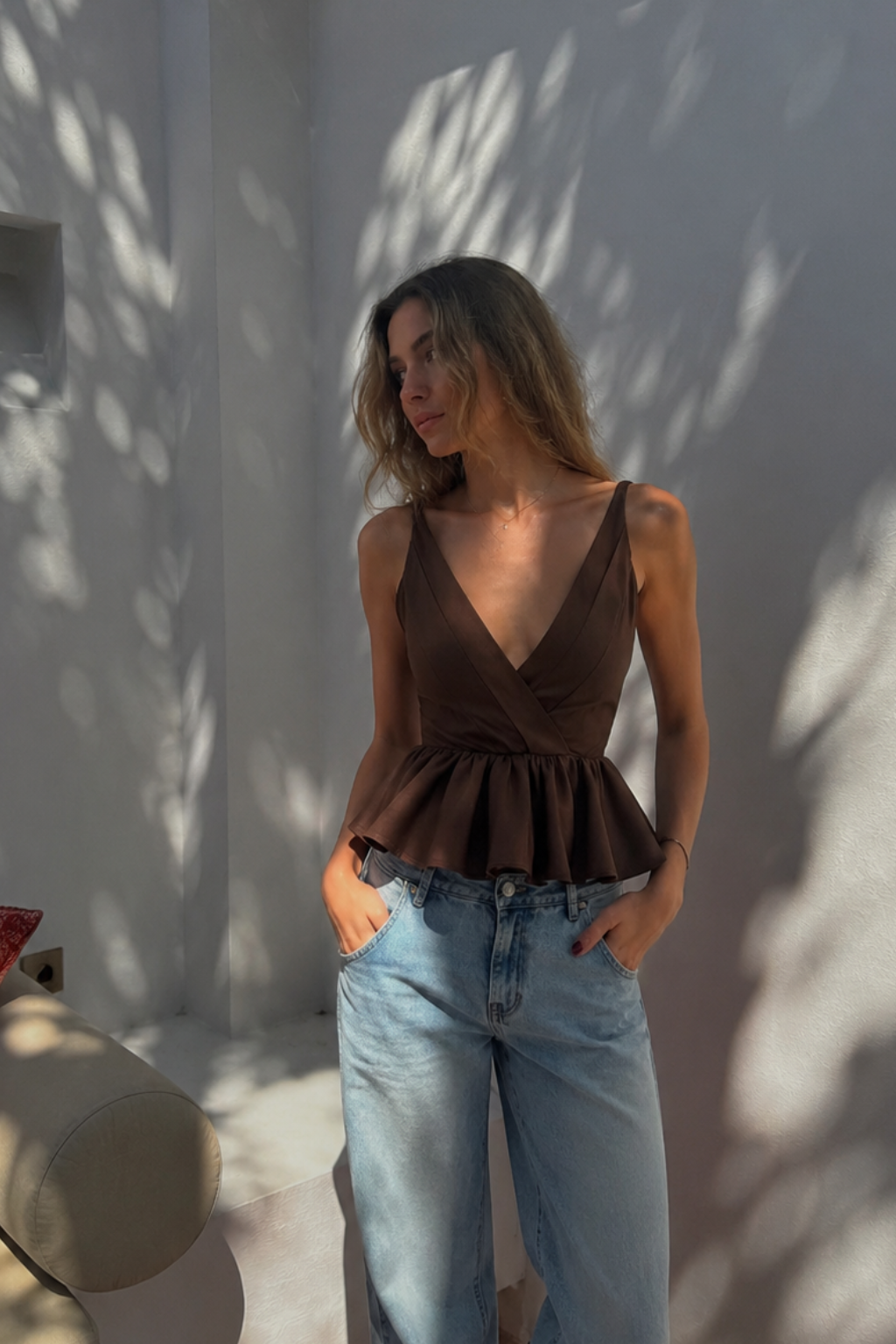 Noélie Top in Brown