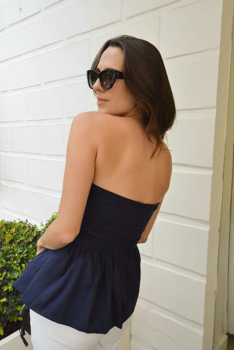Mia Blouse in Navy Blue