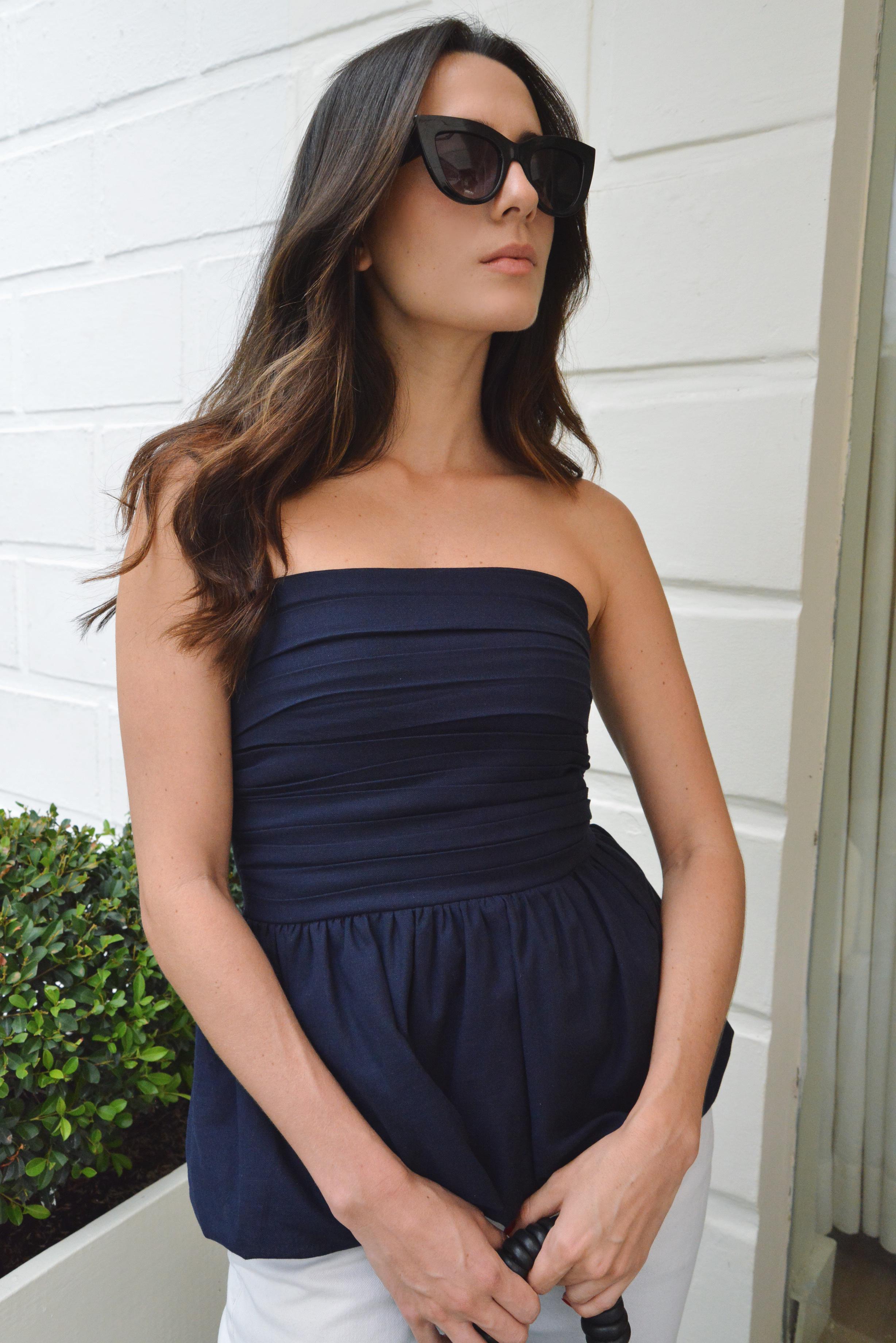 Mia Blouse In Navy Blue