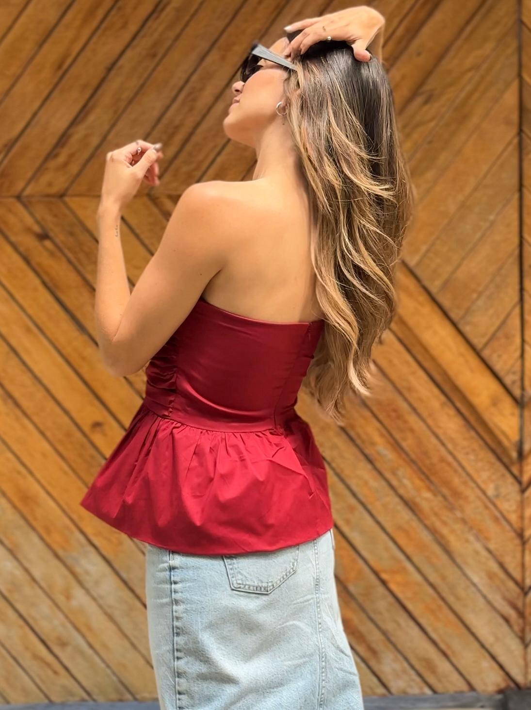 Mia Blouse In Wine